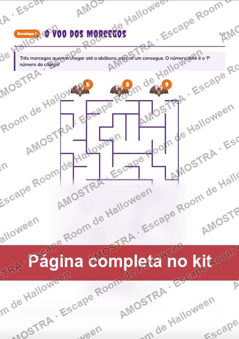 Amostra de página do kit: O Voo dos Morcegos