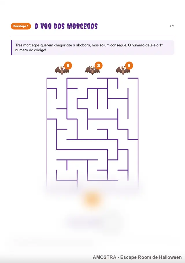 Amostra de página do kit: O Voo dos Morcegos