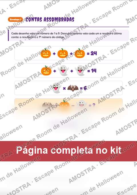 Amostra de página do kit: Contas Assombradas