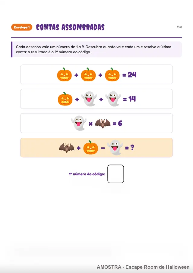 Amostra de página do kit: Contas Assombradas