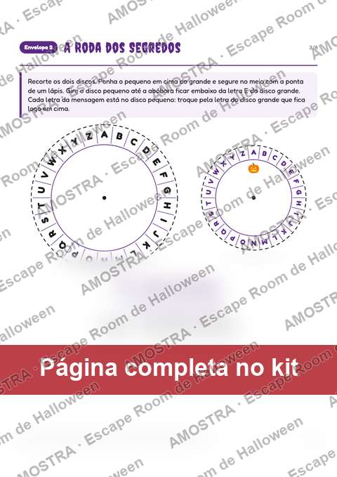 Amostra de página do kit: A Roda dos Segredos