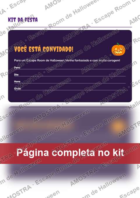 Amostra de página do kit: Convites da festa